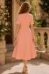 Rochie corai midi in clos cu fundite,perle si pietre strass- StarShinerS 2 - StarShinerS.ro