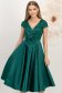 Rochie din tafta elastica satinata si paiete verde midi in clos accesorizata cu brosa maxi - StarShinerS 3 - StarShinerS.ro