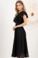 Rochie din voal cu fir lame neagra midi in clos cu volanase - StarShinerS 2 - StarShinerS.ro