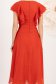 Rochie din voal cu fir lame rosie midi in clos cu volanase - StarShinerS 5 - StarShinerS.ro