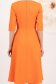 Rochie din stofa elastica portocalie midi in clos cu accesoriu tip curea - StarShinerS 5 - StarShinerS.ro