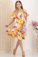 Rochie din stofa elastica portocalie midi in clos cu maneci tip fluture - StarShinerS 3 - StarShinerS.ro