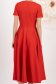 Rochie din stofa elastica rosie midi in clos cu nasturi decorativi si buzunare laterale - StarShinerS 5 - StarShinerS.ro