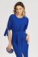 Rochie din material subtire albastra midi tip creion cu franjuri din perle si fronseu 3 - StarShinerS.ro