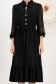 Rochie din lycra neagra midi in clos cu elastic in talie si maneci bufante din voal cu aplicatii stralucitoare - StarShinerS 4 - StarShinerS.ro