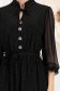 Rochie din lycra neagra midi in clos cu elastic in talie si maneci bufante din voal cu aplicatii stralucitoare - StarShinerS 5 - StarShinerS.ro