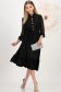 Rochie din lycra neagra midi in clos cu elastic in talie si maneci bufante din voal cu aplicatii stralucitoare - StarShinerS 2 - StarShinerS.ro