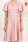 Rochie din stofa elastica cu sclipici roz pudra in clos pana la genunchi cu aplicatii stralucitoare pe cordon - StarShinerS 4 - StarShinerS.ro