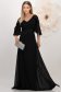 Rochie lunga din voal neagra in clos cu maneci tip fluture si aplicatii cu paiete si pietre strass 1 - StarShinerS.ro