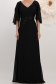 Rochie lunga din voal neagra in clos cu maneci tip fluture si aplicatii cu paiete si pietre strass 3 - StarShinerS.ro