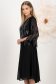 Rochie din voal neagra midi in clos cu capa nedetasabila cu aplicatii stralucitoare 2 - StarShinerS.ro