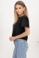 Tricou din bumbac negru cu croi larg si aplicatii cu pietre strass pe umeri 2 - StarShinerS.ro