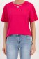 Tricou din bumbac fuchsia cu croi larg si aplicatii cu pietre strass stralucitoare 4 - StarShinerS.ro