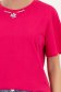 Tricou din bumbac fuchsia cu croi larg si aplicatii cu pietre strass stralucitoare 6 - StarShinerS.ro