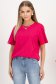 Tricou din bumbac fuchsia cu croi larg si aplicatii cu pietre strass stralucitoare 1 - StarShinerS.ro