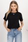 Tricou din bumbac negru cu croi larg si aplicatii cu pietre strass stralucitoare 1 - StarShinerS.ro