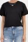 Tricou din bumbac negru cu croi larg si aplicatii cu pietre strass stralucitoare 4 - StarShinerS.ro