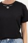 Tricou din bumbac negru cu croi larg si aplicatii cu pietre strass stralucitoare 6 - StarShinerS.ro