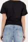 Tricou din bumbac negru cu croi larg si aplicatii cu pietre strass stralucitoare 5 - StarShinerS.ro