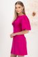 Rochie din stofa elastica fuchsia scurta tip creion cu maneci bufante accesorizata cu fundite - StarShinerS 3 - StarShinerS.ro