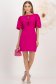Rochie din stofa elastica fuchsia scurta tip creion cu maneci bufante accesorizata cu fundite - StarShinerS 1 - StarShinerS.ro