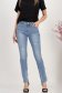 Blugi lungi skinny albastri cu talie inalta si mici rupturi de material 1 - StarShinerS.ro
