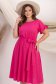 Rochie din in si viscoza roz midi in clos cu elastic in talie si volanase la maneci - StarShinerS 2 - StarShinerS.ro