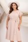 Rochie din viscoza si in bej midi in clos cu elastic in talie si aplicatie florala - StarShinerS 1 - StarShinerS.ro