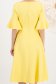 Rochie din stofa elastica galbena midi in clos cu broderie florala unica - StarShinerS 5 - StarShinerS.ro