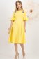 Rochie din stofa elastica galbena midi in clos cu broderie florala unica - StarShinerS 3 - StarShinerS.ro