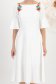 Rochie din stofa elastica ivoire midi in clos cu broderie florala unica - StarShinerS 4 - StarShinerS.ro