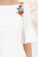 Rochie din stofa elastica ivoire midi in clos cu broderie florala unica - StarShinerS 6 - StarShinerS.ro