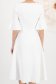 Rochie din stofa elastica ivoire midi in clos cu broderie florala unica - StarShinerS 5 - StarShinerS.ro