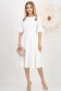 Rochie din stofa elastica ivoire midi in clos cu broderie florala unica - StarShinerS 3 - StarShinerS.ro