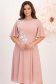 Rochie din voal roz pudra midi in clos cu aplicatii de dantela cu efect 3d - StarShinerS 2 - StarShinerS.ro
