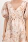 Rochie din bumbac subtire roz pudra midi in clos cu maneci bufante si buzunare laterale 6 - StarShinerS.ro