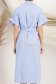 Rochie tip camasa din material subtire albastra midi cu aplicatii cu pietre strass si buzunare laterale 5 - StarShinerS.ro