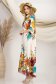 Rochie tip camasa din satin imprimat midi cu croi larg si buzunare laterale 2 - StarShinerS.ro