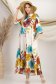 Rochie tip camasa din satin imprimat midi cu croi larg si buzunare laterale 1 - StarShinerS.ro