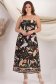 Rochie din material subtire tip in neagra midi in clos cu elastic in spate 1 - StarShinerS.ro