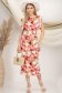 Rochie din lycra roz midi tip creion cu umeri buretati 3 - StarShinerS.ro