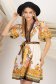 Rochie din material subtire tip in scurta in clos cu elastic in talie si maneci bufante 1 - StarShinerS.ro