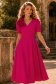 Rochie fuchsia midi in clos accesorizata cu 2 brose 3D - StarShinerS 1 - StarShinerS.ro