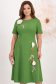 Rochie verde midi in clos cu detalii brodate si flori 3D - StarShinerS 1 - StarShinerS.ro