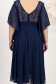 Rochie din voal si dantela bleumarin midi in clos cu maneci din voal tip fluture 5 - StarShinerS.ro