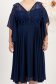 Rochie din voal si dantela bleumarin midi in clos cu maneci din voal tip fluture 4 - StarShinerS.ro