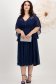 Rochie din voal si dantela bleumarin midi in clos cu maneci din voal tip fluture 3 - StarShinerS.ro