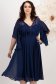 Rochie din voal si dantela bleumarin midi in clos cu maneci din voal tip fluture 1 - StarShinerS.ro