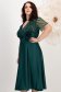 Tamno zelena haljina taft midi cloche 2 - StarShinerS.hr