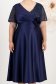 Rochie din tafta elastica satinata bleumarin midi in clos cu aplicatii din dantela 2 - StarShinerS.ro